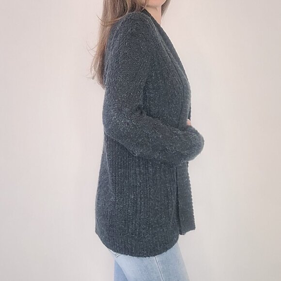 Knox Rose Black, Green, & Blue Open Front Cardigan Size Small - Picture 3 of 12